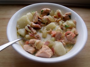 smoky salmon chowder