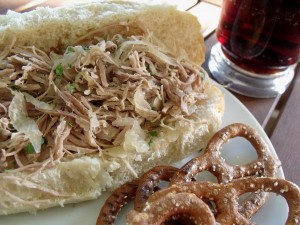 Pork and Sauerkraut Sandwich