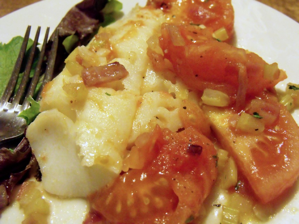 cod and stewed tomatoes