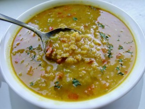 lentil stew close up