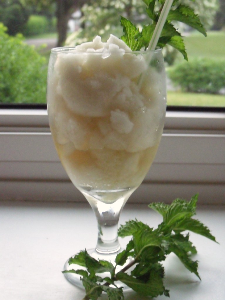 mint tea slush glass