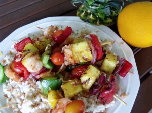 tropical shrimp and coconut rice