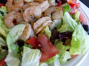 shrimp on salad
