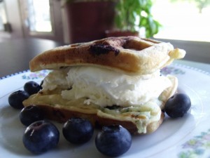 lemon ice cream blueberry waffle1