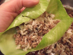 stuffing cabbage
