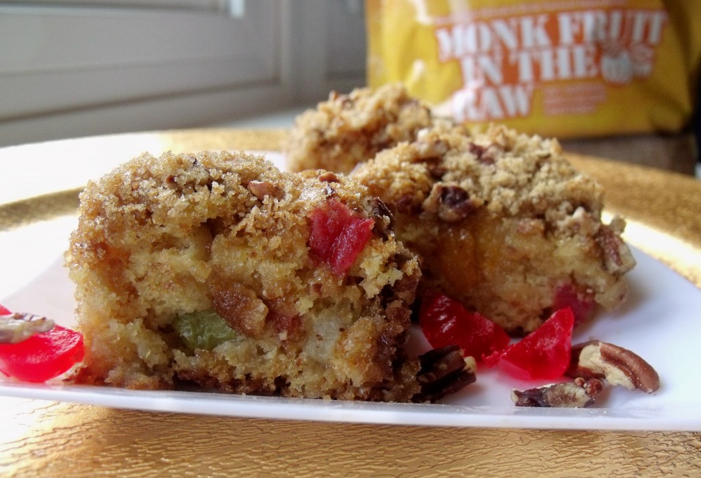 fruit cocktail cake close up