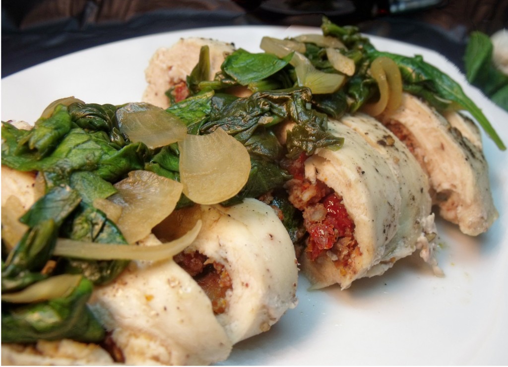 chicken spinach roulade