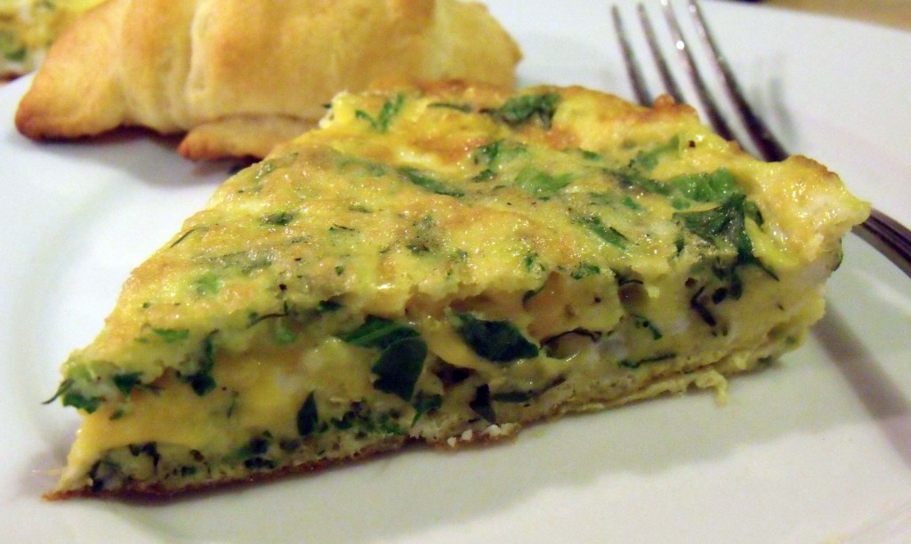 herb frittata slice