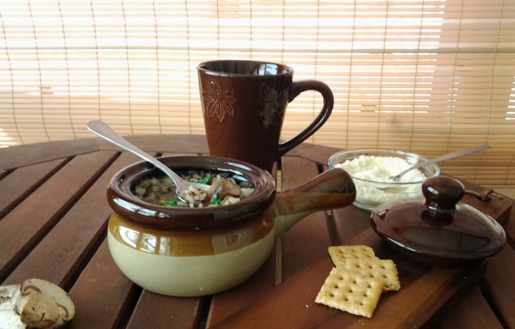 mushroom wild rice soup lunch