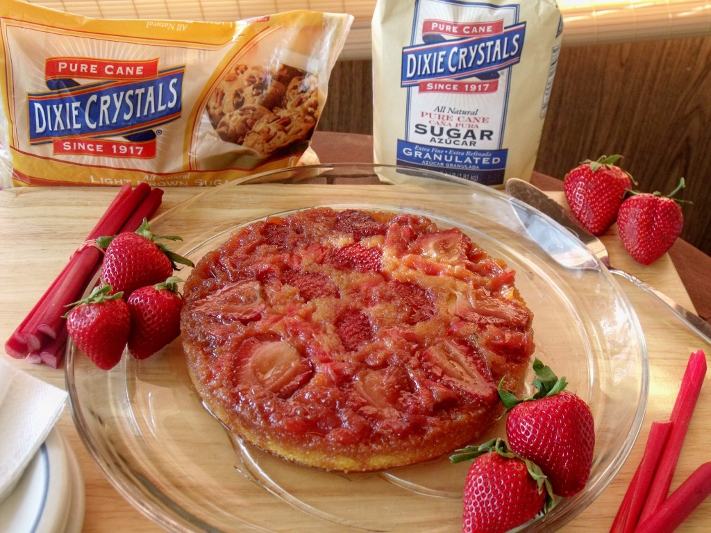 strawberry rhubarb upside down cake