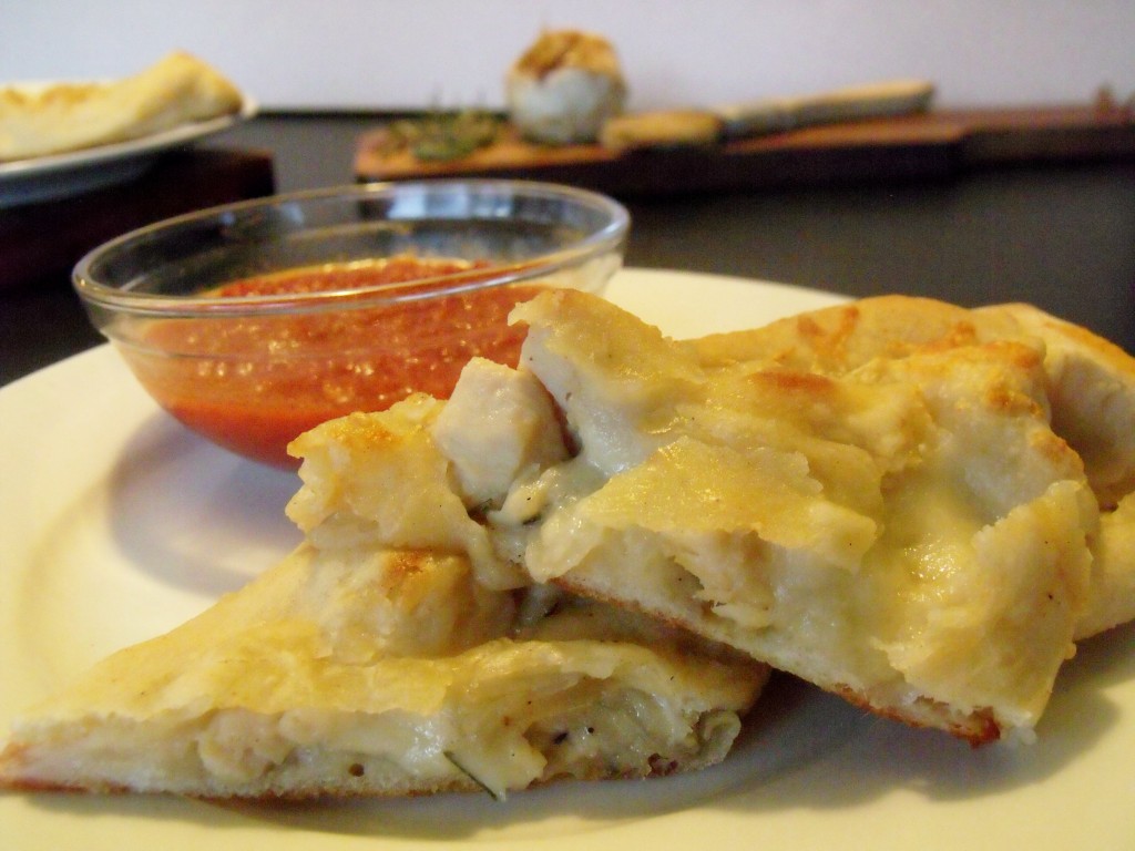 garlic chicken pizza pockets