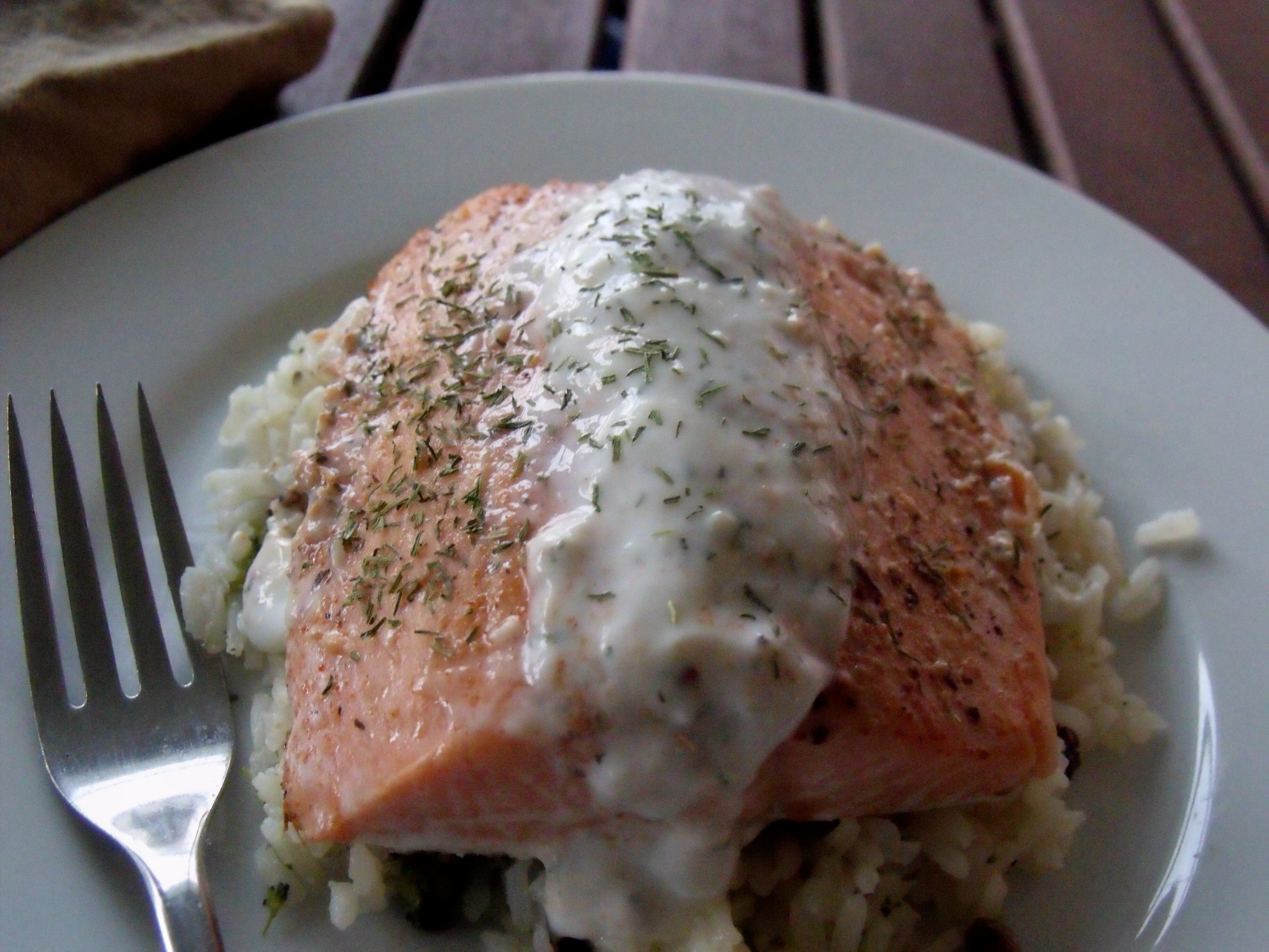 salmon with tiger dill sauce #sundaysupper