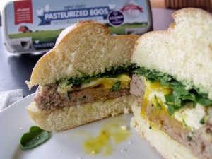 Turkey Burger Nest Egg Sandwich close up