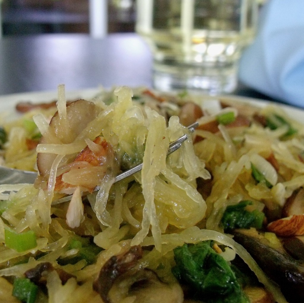 Spaghetti Squash, Mushrooms and Spinach