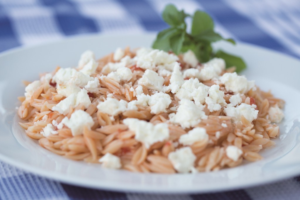 orzo with tomatoes and feta