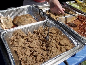 shredded beef for BBQ sauce tasting