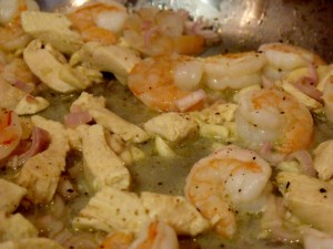 Shrimp and Chicken Pasta 