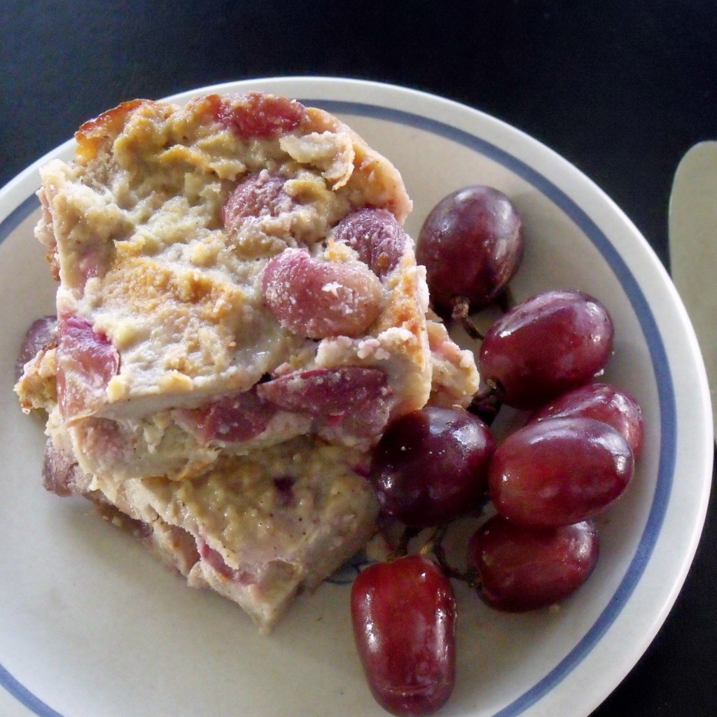 Grape Bread Pudding slice