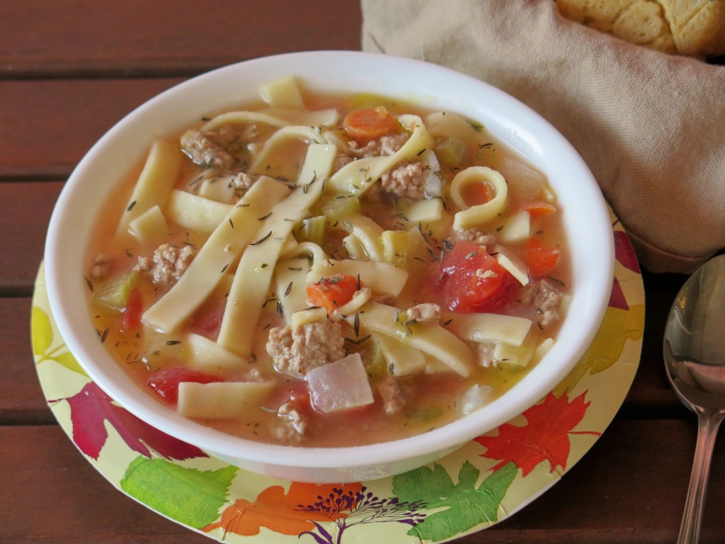 Ground Turkey and Noodle Soup