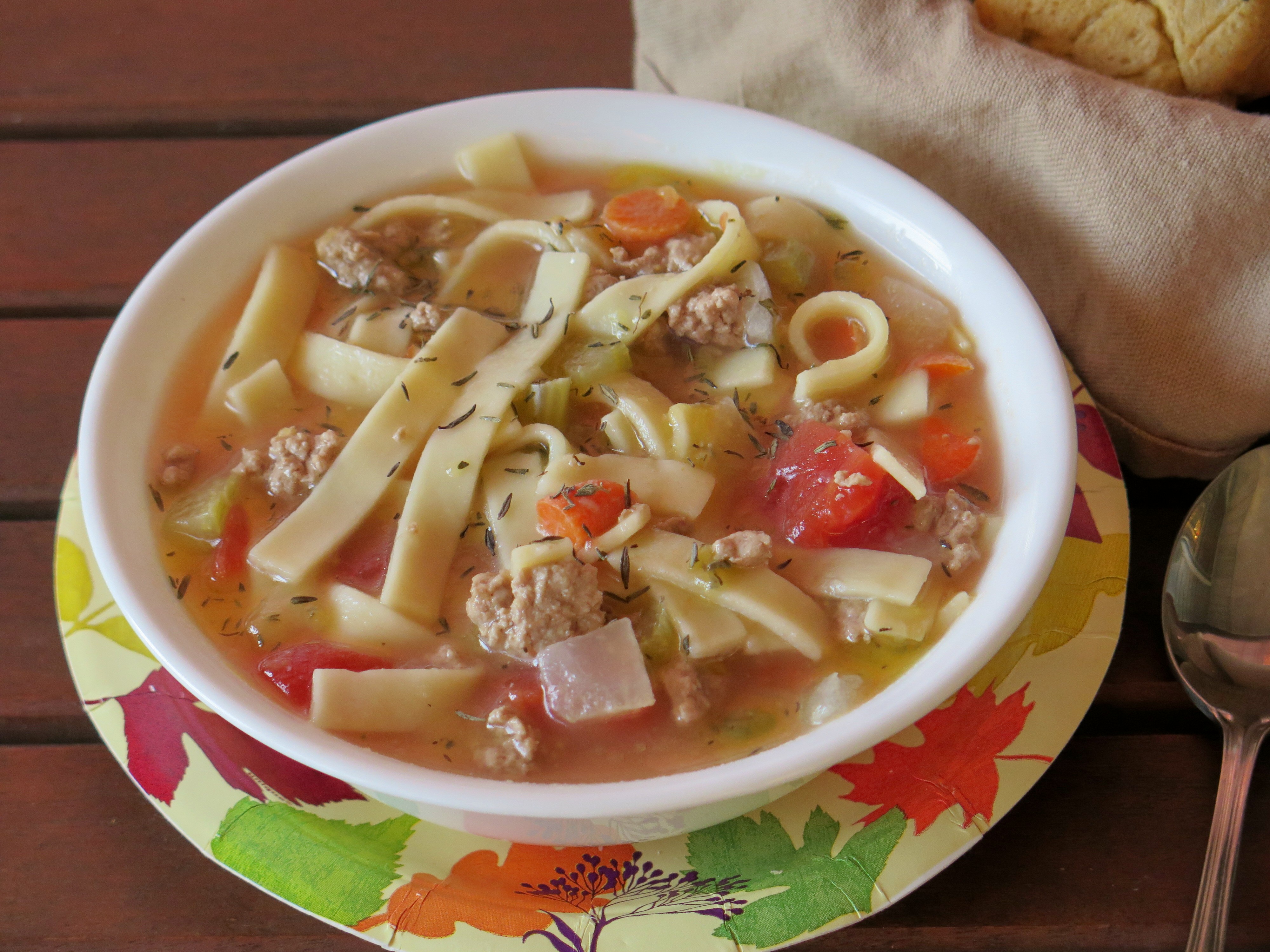 Ground Turkey & Noodle Soup #RecipeReDux Cindy's Recipes and Writings