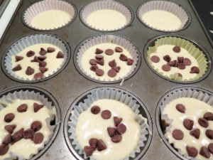 Butterscotch cupcakes with chips