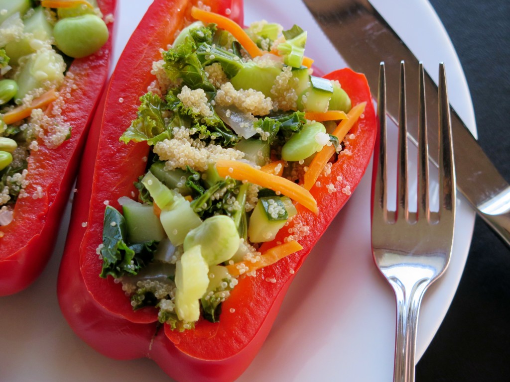 Amaranth Veggie Stuffed Peppers