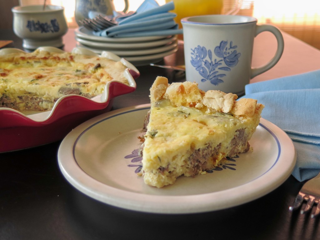 Beef and Cheddar Quiche slice