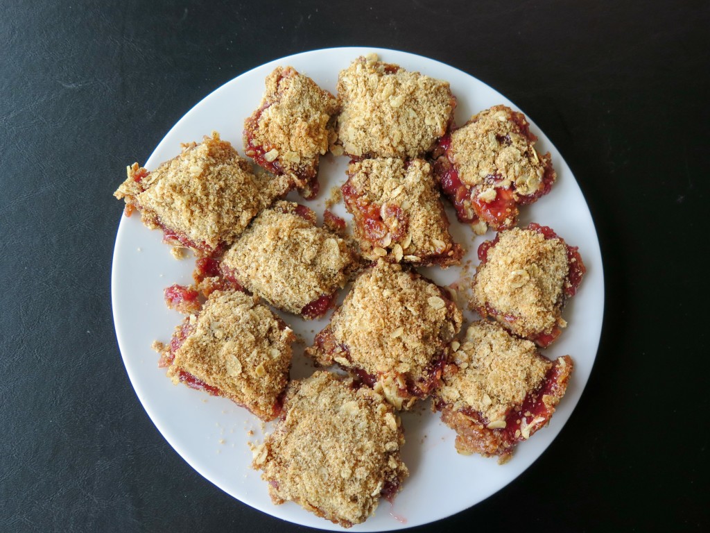 Strawberry Crumb Bars Plated