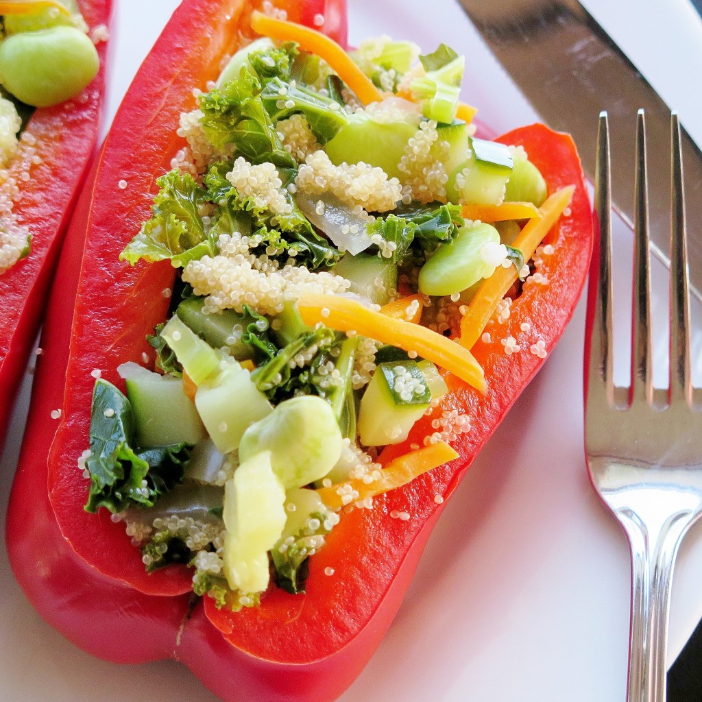 amaranth vegetable stuffed peppers