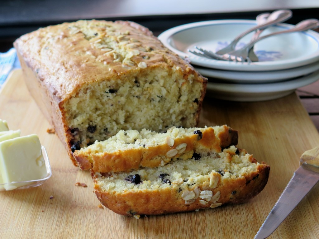 Blueberry Currant Oatmeal Bread loaf