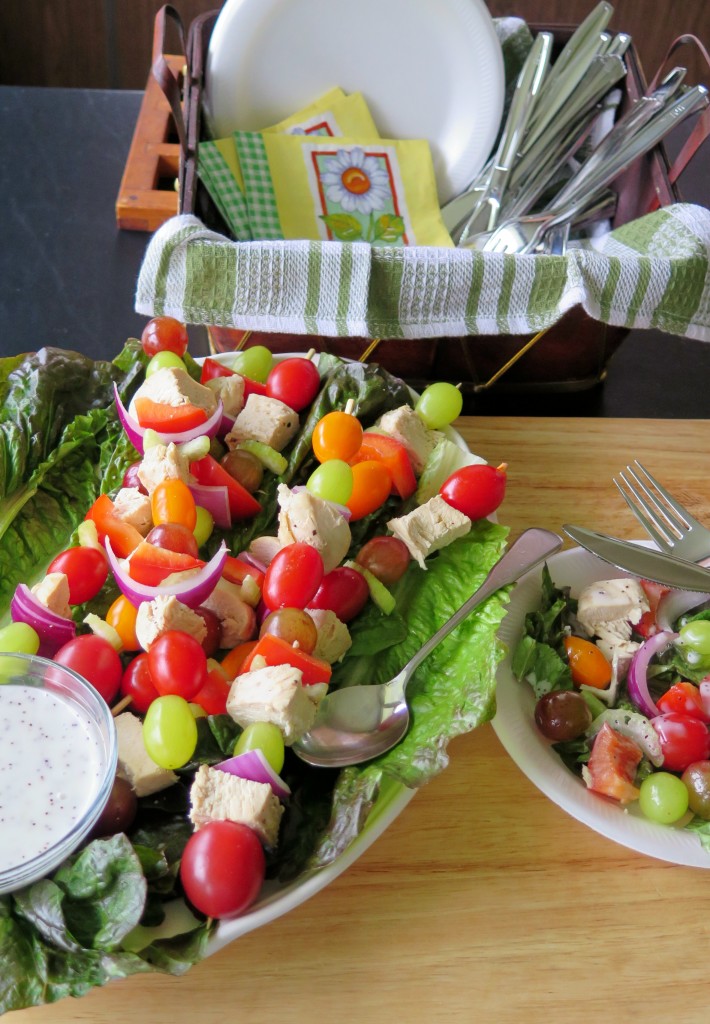 Chicken Salad Skewers table