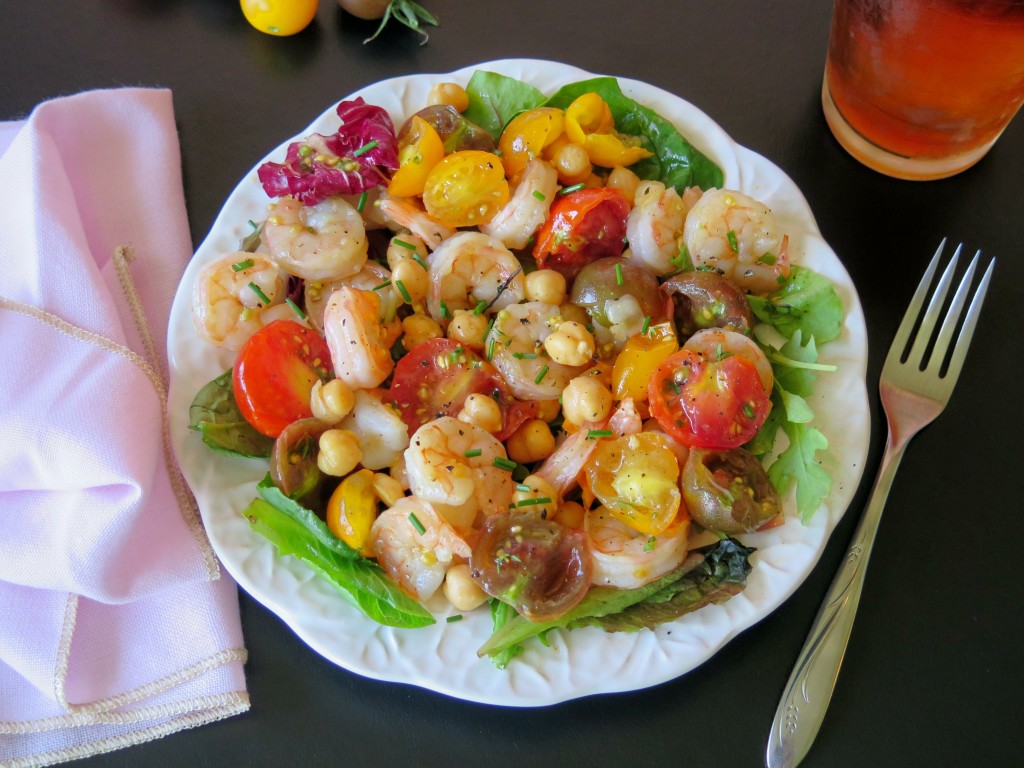 Shrimp Chickpea Tomato Salad