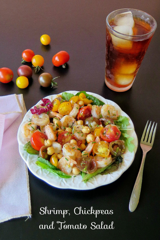 Shrimp Chickpeas and Tomatoes Salad lunch 1