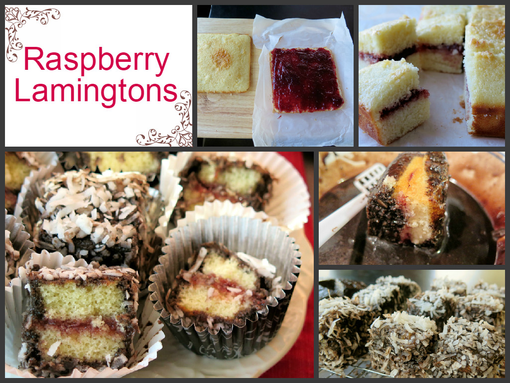 raspberry lamingtons