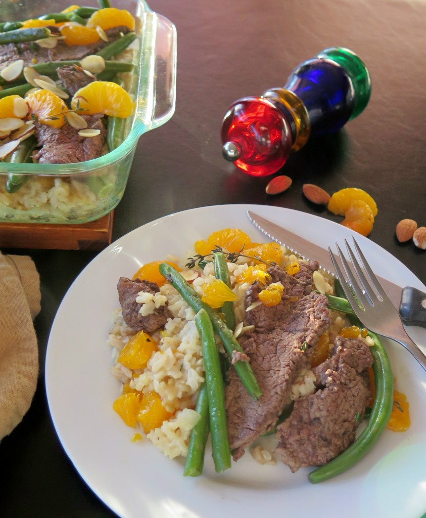 Beef and Beans over Orange Rice