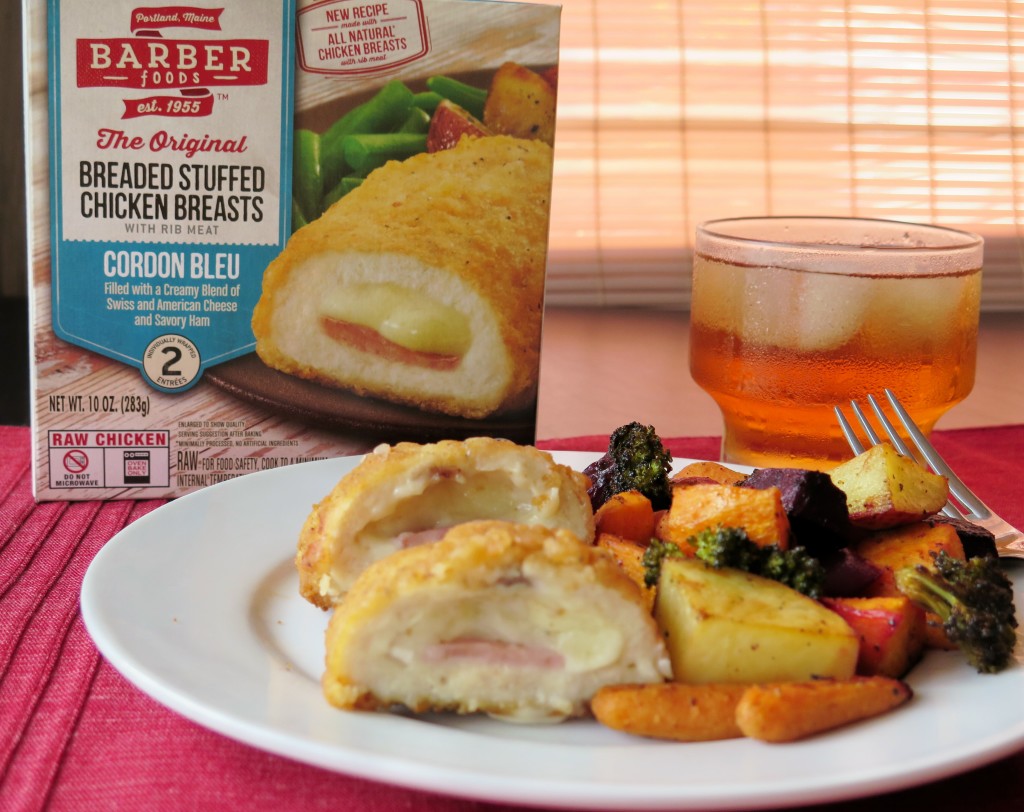 barber chicken cordon bleu vegetables