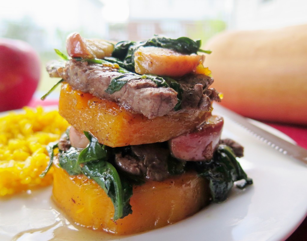 Beef Apple and Squash Napoleons