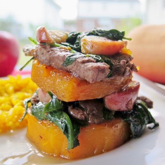 beef apple squash napoleons