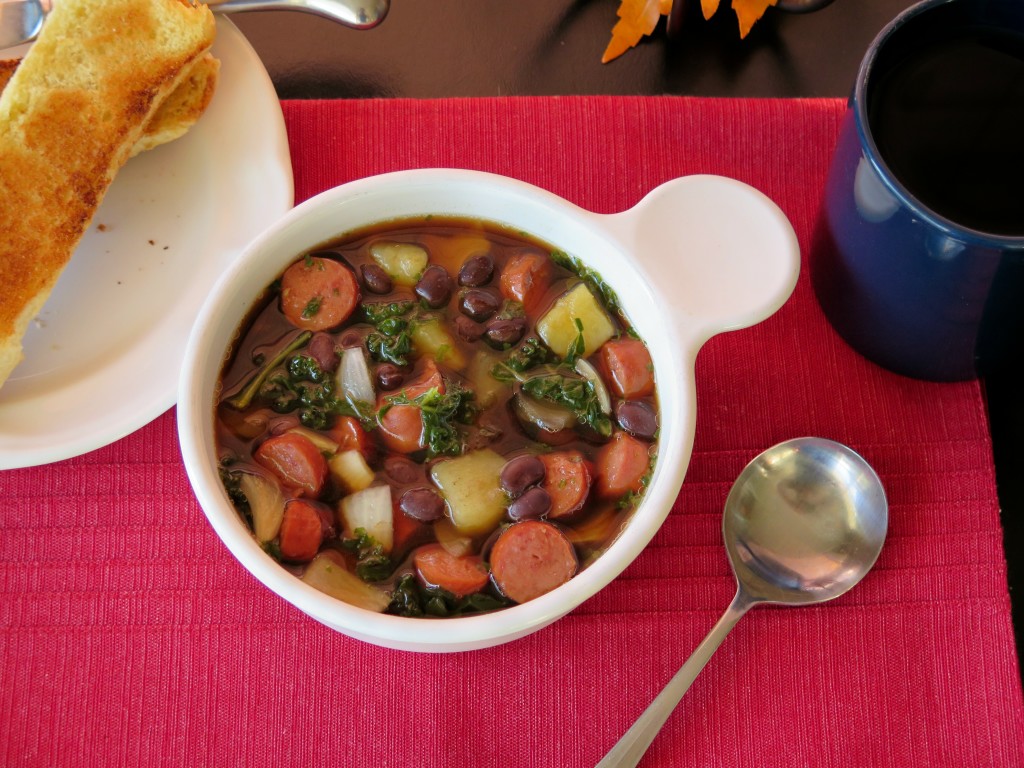 Beef Brats and Beans Soup