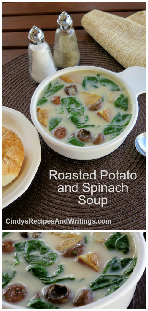 Roasted Potato Spinach Soup