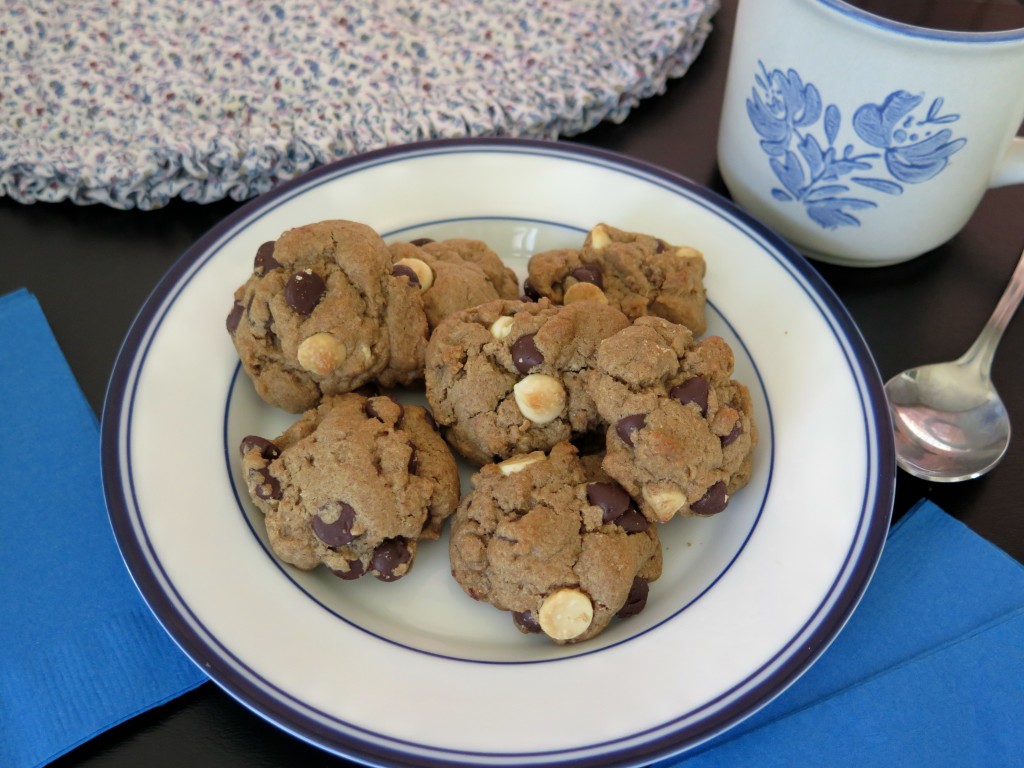 Healthier Peanut Butter Chocolate Chip Cookies plate