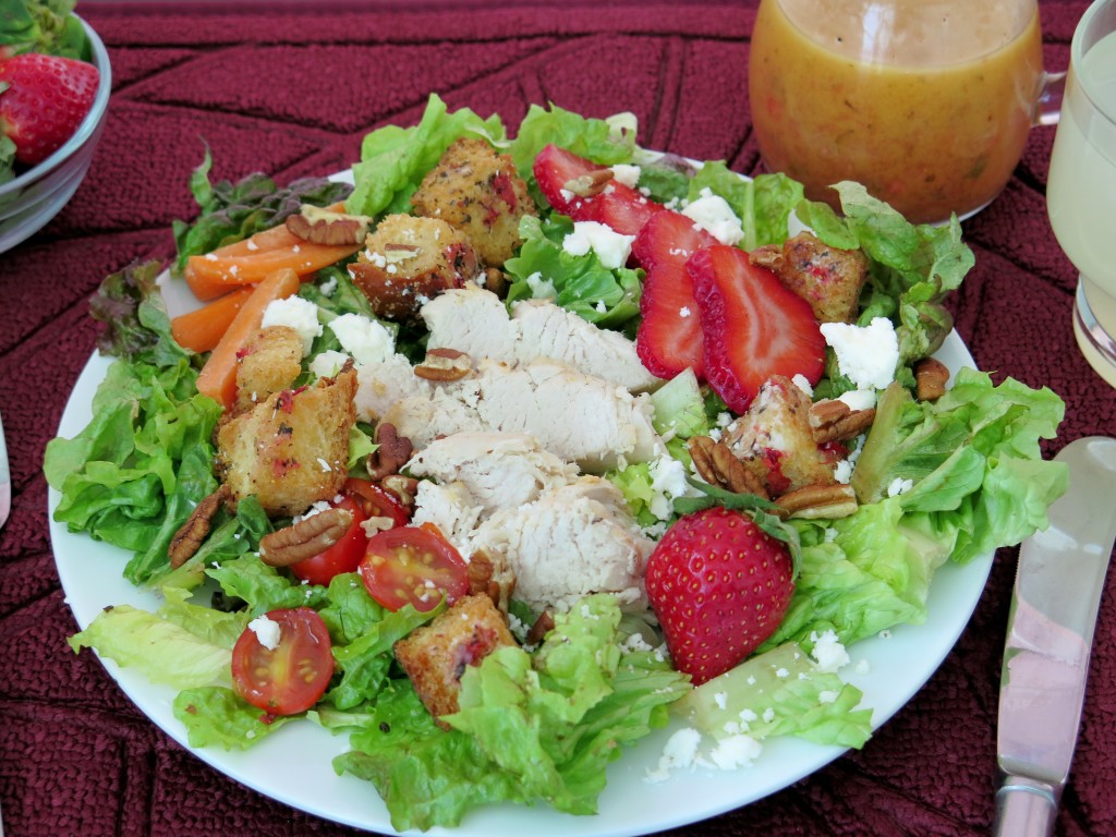 Chef Salad with Strawberry Croutons