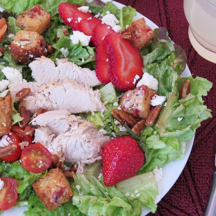 Chef Salad with Strawberry Croutons