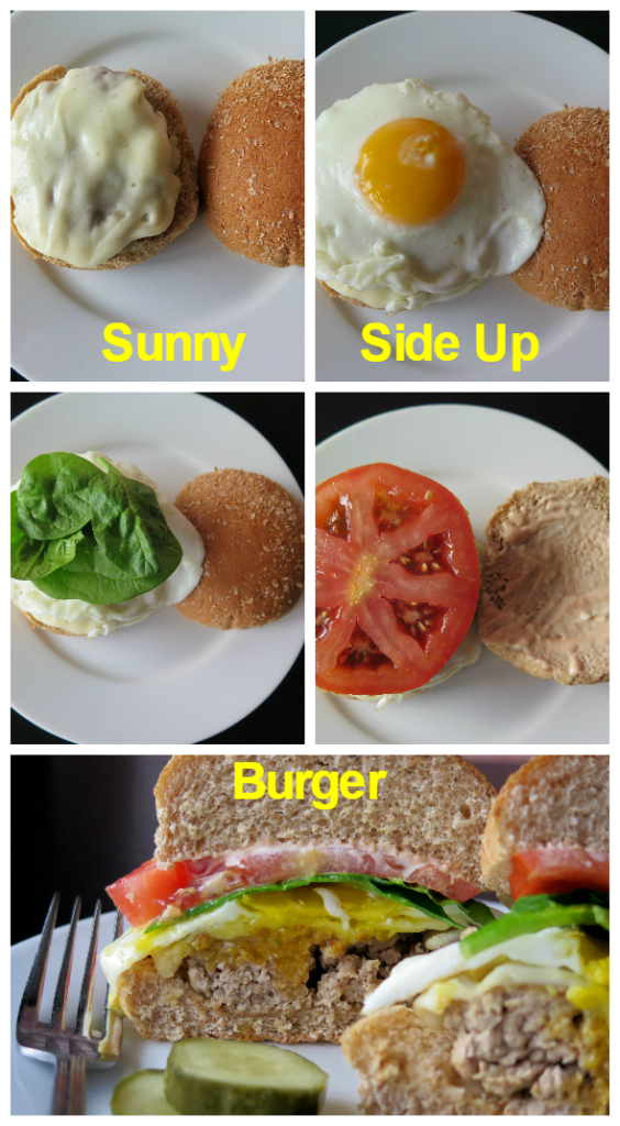 Sunny Side Up Burger collage