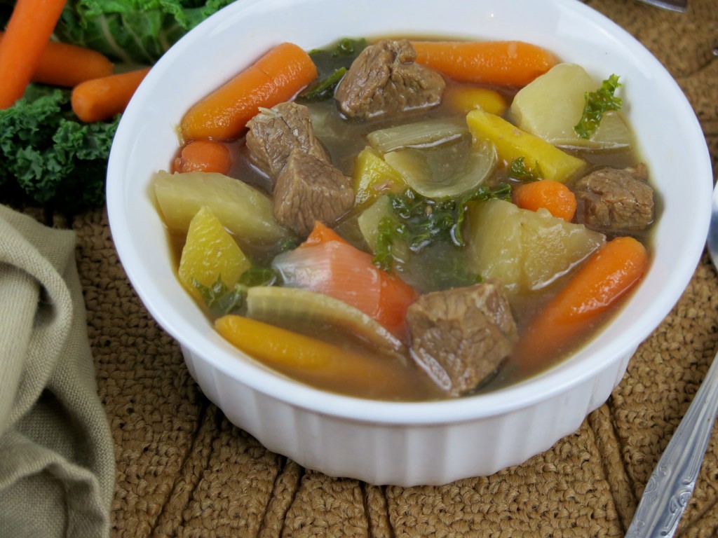 Turnip Rutabaga Root Veggie Beef Stew Bowl