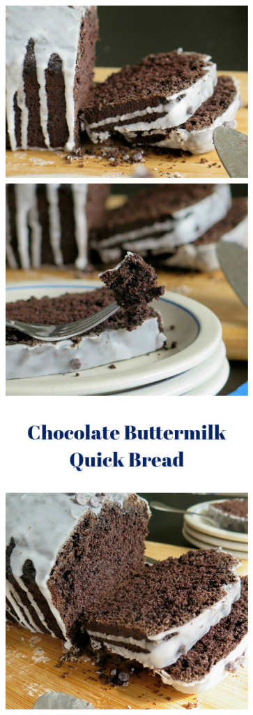 chocolate buttermilk quick bread collage