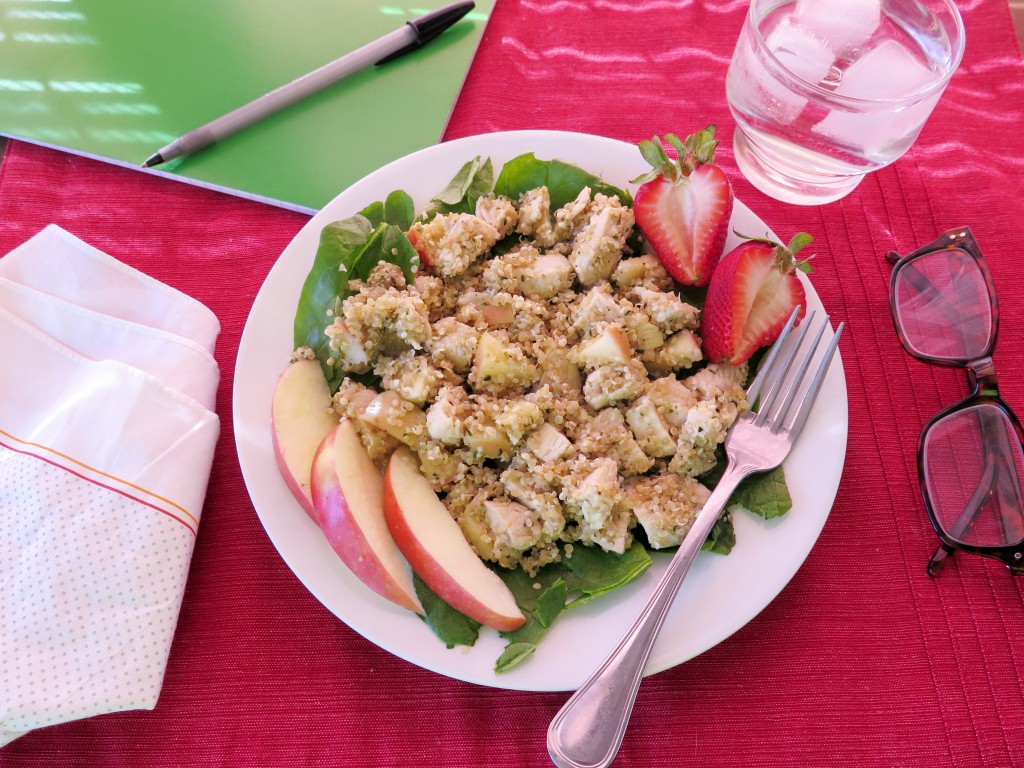 Chicken Quinoa and Apple Salad setting