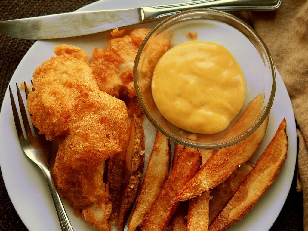 batter-dipped turkey tenders plate