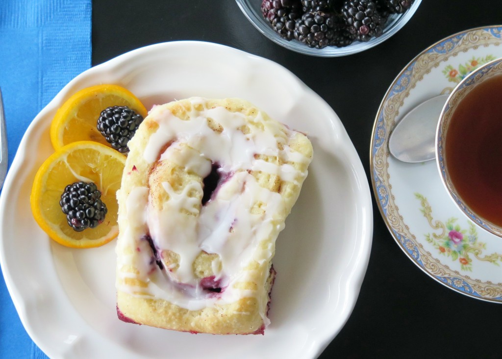 Meyer Lemon Blackberry Cinnamon Roll