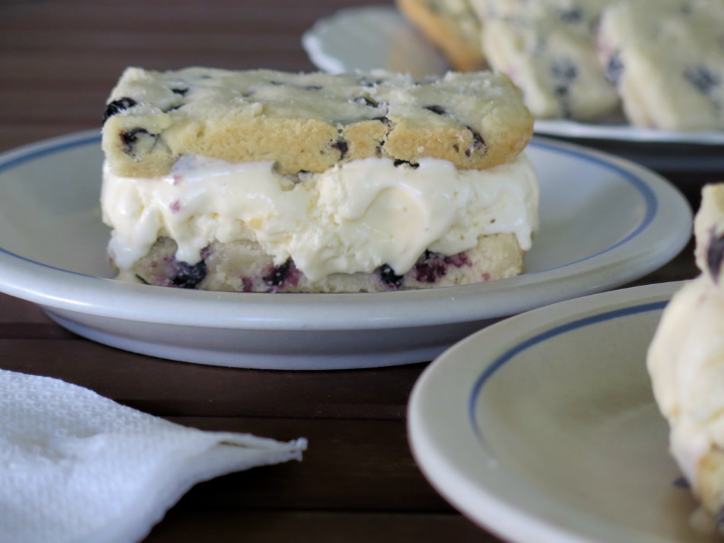 Blueberry Ice Cream Cookie Bars 